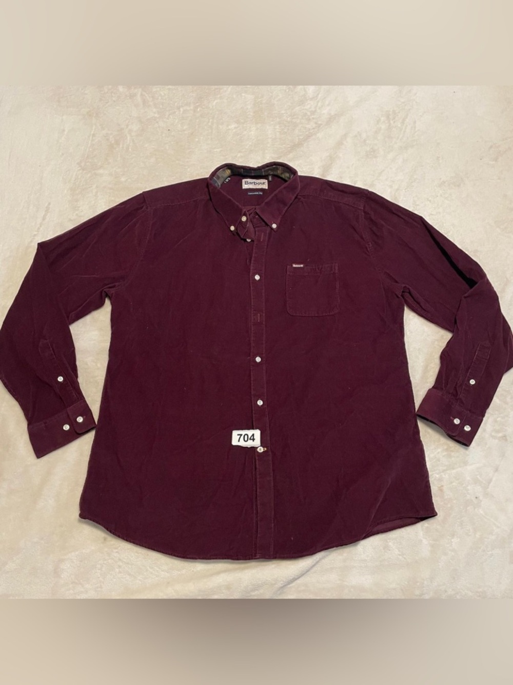 Barbour Men's Corduroy Shirt Jacket - Deep Burgundy